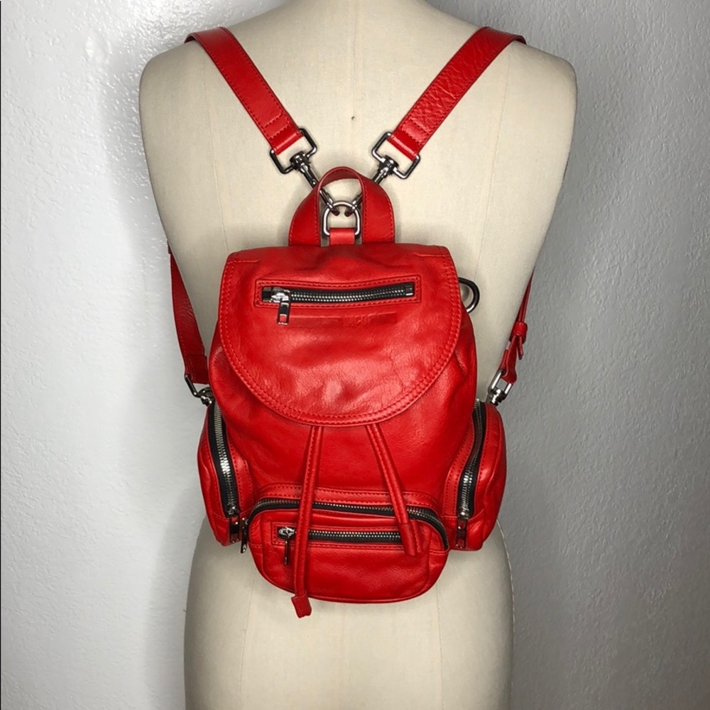 MCQ Alexander McQueen Red Leather smal backpack